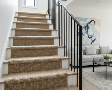 sisal carpet from my store make it into a stair runner in a modern home